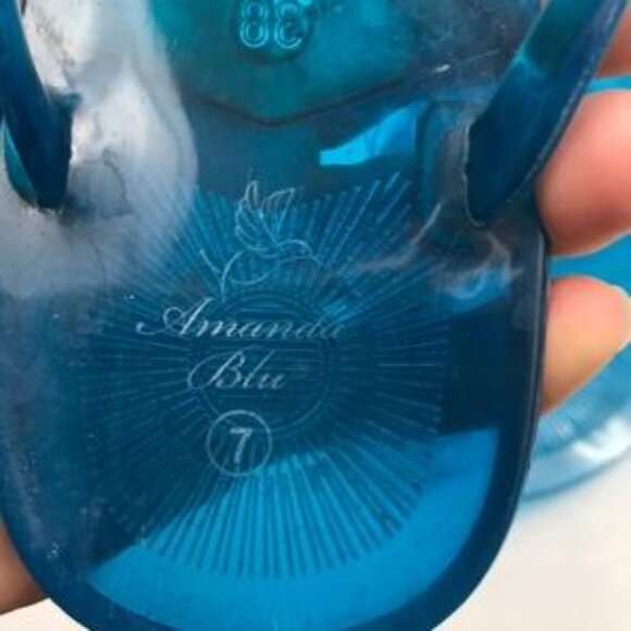 Amanda Blu Blue Jelly Flip Flop Sandals - Picture 5 of 10